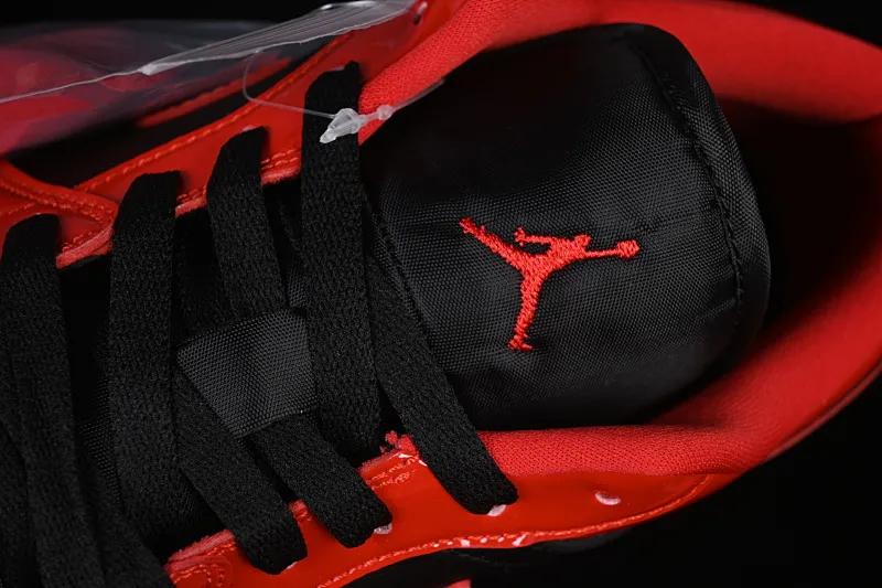 All categories Air Jordan Jordan series basketball shoes Air Jordan 1 Low Air Jordan 1 Low AJ1 Joe 1 patent leather black and red low-top cultural casual sneakers HV4089-006